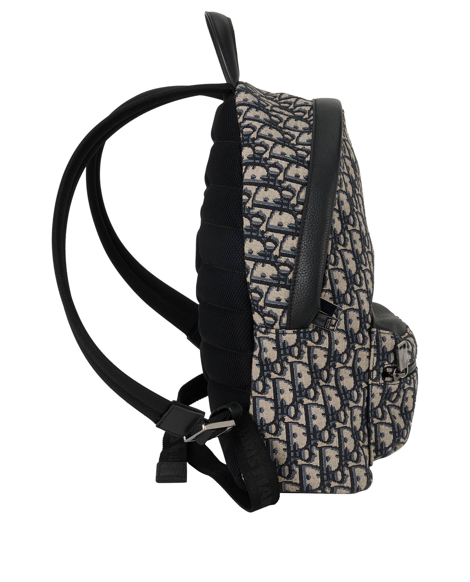 Small Rider Backpack, &pound;1,100, Handbags, Beige/Blue, Canvas, Side view